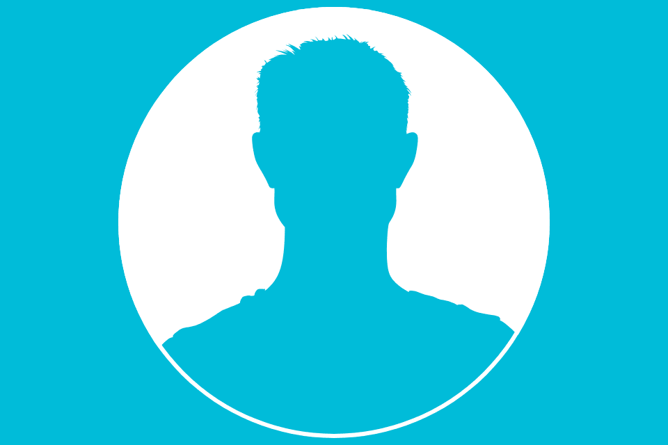 Kontur eines Mannes vor einem Kreis